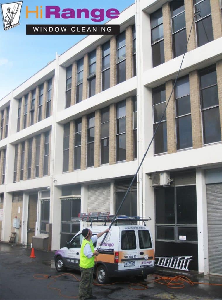 commercial window cleaning in melbourne using waterfed pole